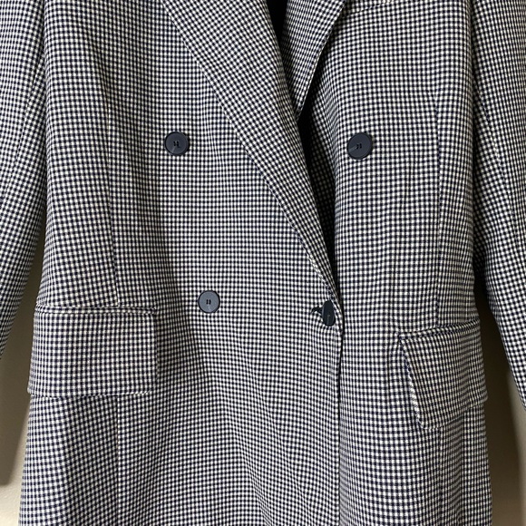 Zara Checked Double Breasted Blazer Size Small - Picture 6 of 7